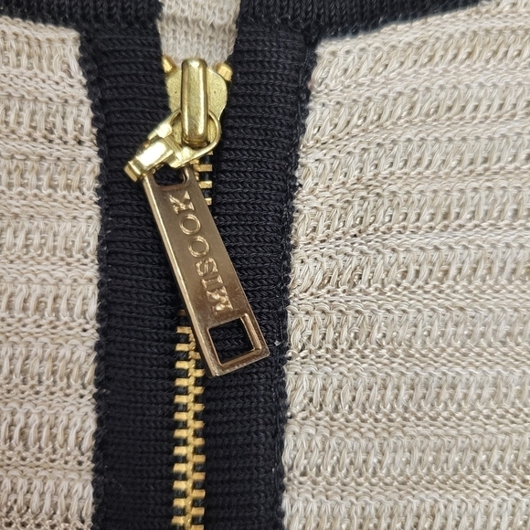Mosook Beige Knit Sweater Cardigan Zip Size Medium - Picture 4 of 7